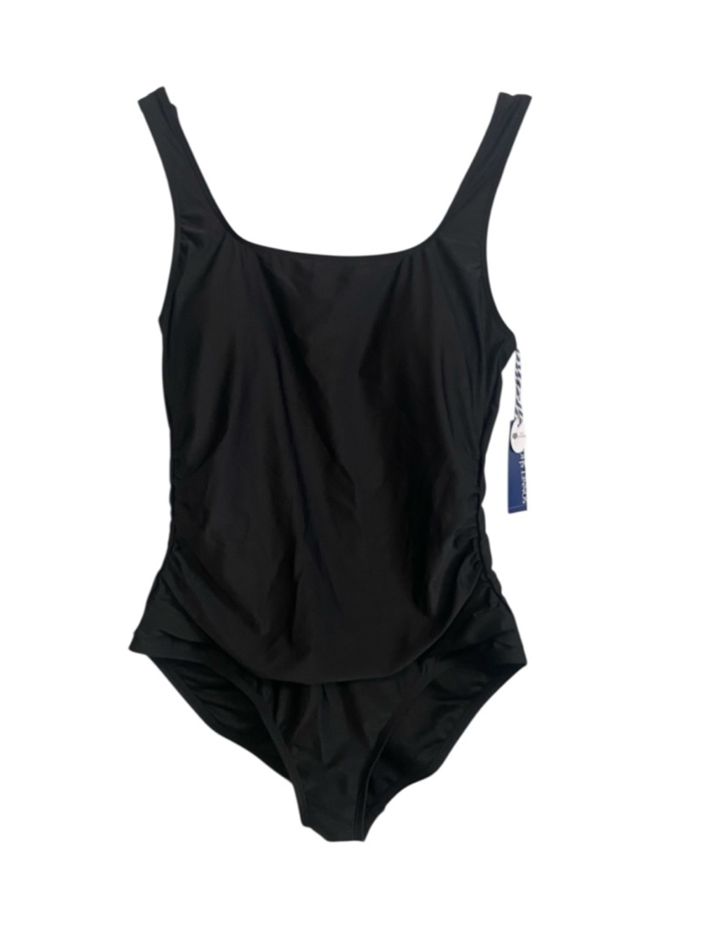 Sonnet Shores Square Neckline Black One Piece Size 8 Vacation Swimsuit NWT